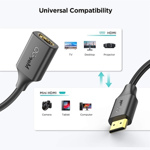 HDMI C/M到A/F适配器迷你HDMI到HDMI一根与摄像机、图形视频卡、笔记本电脑HDMI C适配器兼容的4k电缆 - Product Image 3
