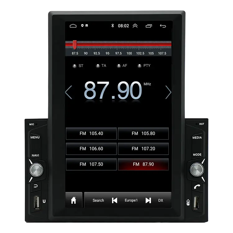 Reproductor multimedia con pantalla táctil para coche, Radio estéreo con Android, 7 pulgadas, Audio Fm, Mp5, Dvd, 8 pulgadas