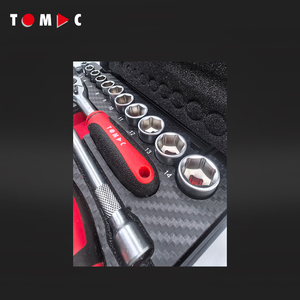 TOMAC 44 adet 1/4 "lokma takımı seti arabalar, motosikletler ve süper ince enjeksiyon durumda ve özelleştirilmiş EVA kakma ile bisikletler için - Product Image 3