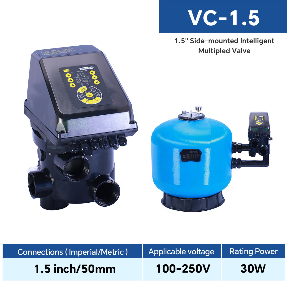 Moule latéral noir VC-1,5/1,5 pouces