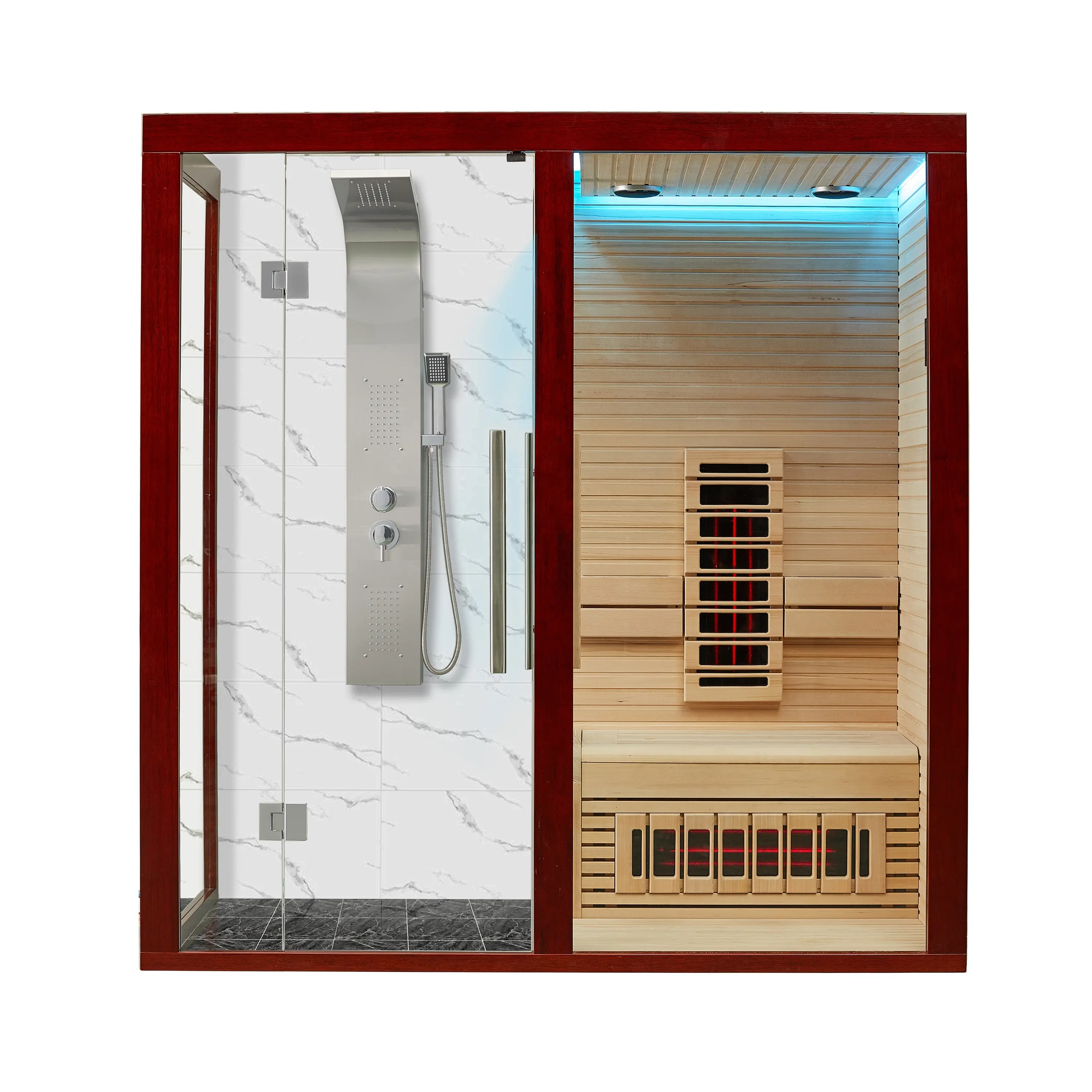 MEXDA cedro rosso 3 persone Sauna doccia Sauna interna casa sauna a infrarossi lontani in legno WS-1810