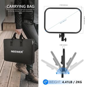 Neewer 18.3 "แผงไฟวิดีโอ LED RGB พร้อมแอปควบคุมสีเต็มรูปแบบหรี่แสงได้60วัตต์2500K ~ 8500K สำหรับเกม Youtube Zoom photography