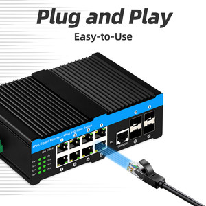Conmutador Gigabit Ethernet gestionado L3 industrial de fibra 10G Realtek Chip de 12 puertos - Product Image 3