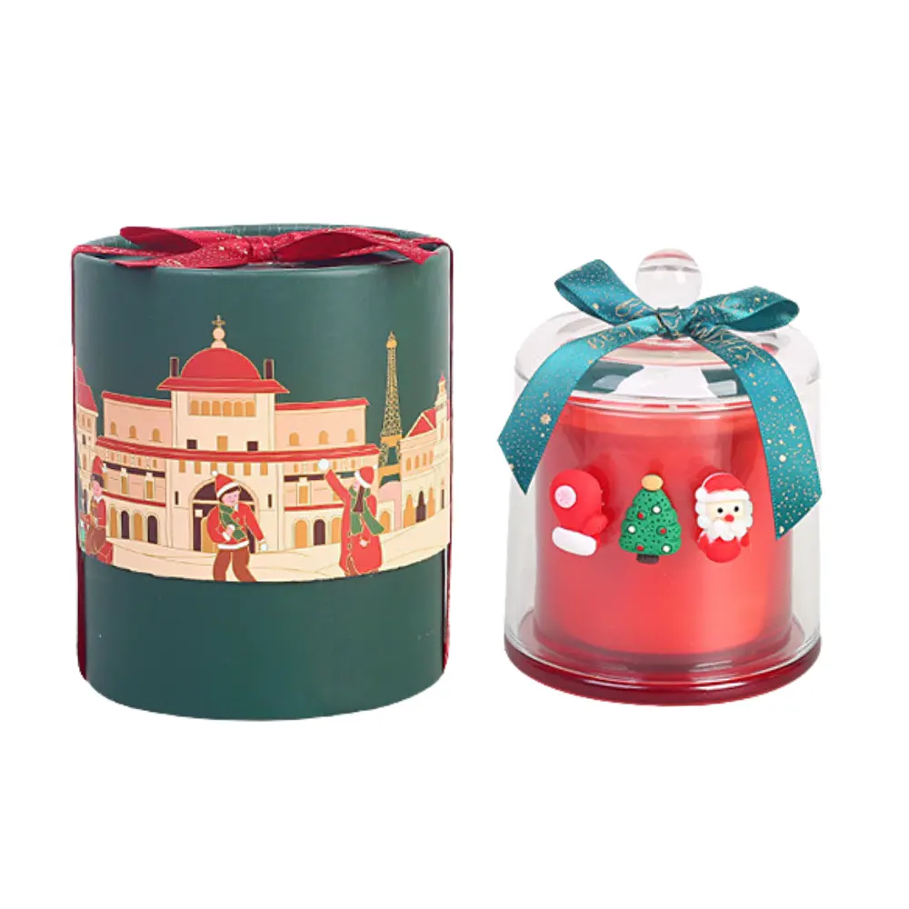 Barattoli di candela profumati alla cera di soia con coperchi decorazioni natalizie set regalo di natale candele di lusso