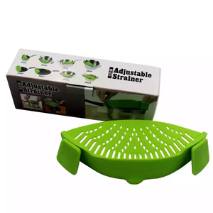 Kitchen Gadget Tool <strong>Strain</strong> <strong>Pot</strong> and Pasta Strainer Adjustable Silicone Clip on Strainer for Pans - Product Image 3
