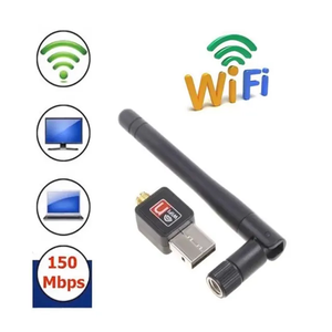 WiFiワイヤレスネットワークカードUSB2.0150M 802.11 b/g/nラップトップPCミニWi-fiドングル用の回転可能なアンテナ付きLANアダプター