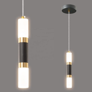 Holohatal Modern mutfak ada aydınlatma armatürü, siyah altın Mini LED modern basit temel avize - Product Image 1