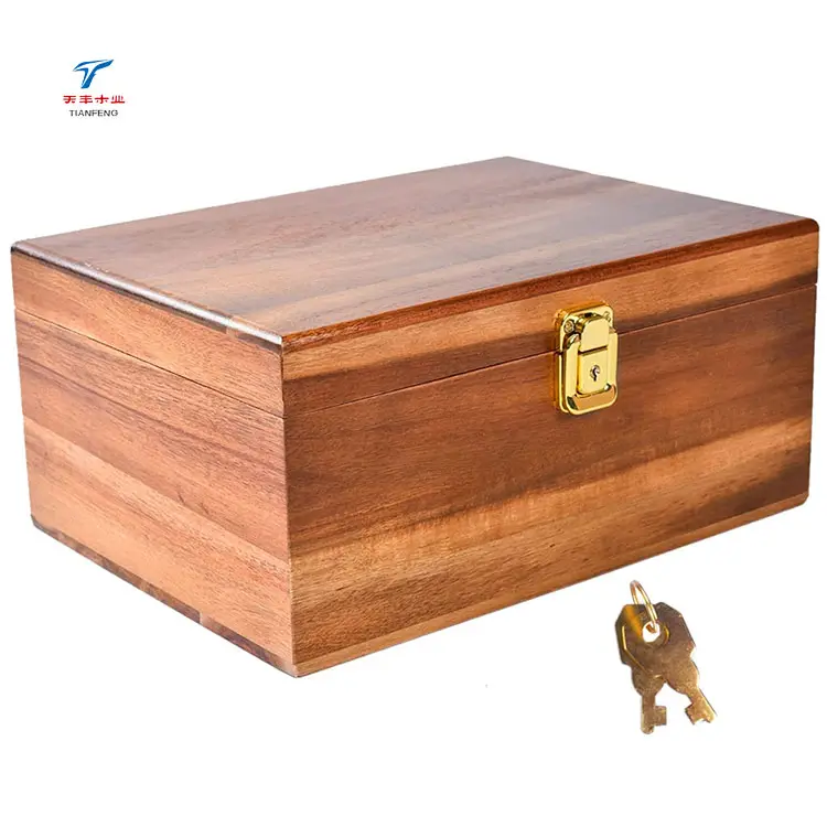 صندوق تخزين خشبي زخرفي بصندوق تخزين للكنوز, صندوق خشبي مزود بقفل ومفاتيح بأغطية مفصلية