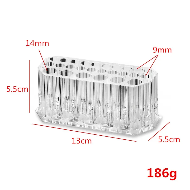 Lápis de sobrancelha acrílico, lápis para delineador e display de 26 buracos, esfera, caixa de armazenamento