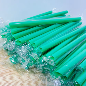 230毫米七彩PP塑料吸管定制Logo印刷派对供应一次性泡泡茶吸管塑料吸管