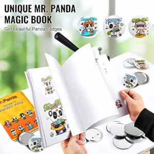 58 מ "מ מקרר עגול 58 מ" מ מגנטספהו יצרן-פותחן בקבוקים יצרנית תג פינים w/100 סטים של חומרים & חותך נייר - Product Image 3