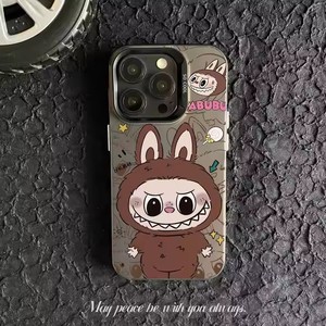 LabubuアンチフォールプロテクトケースiPhone 16 15 Pro Max 13/11 Samsung Mobiles PC素材磁気機能付きIMD1214 - Product Image 4