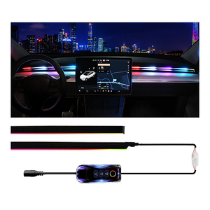 Toptan 12V RGB 2-in-1 LED şerit işıklar renkli Neon rüyalar Dashboard merkezi konsol aydınlatma aksesuarları arabalar için - Product Image 1
