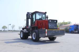 10 tonluk ayarlanabilir çatal mafsallı Forklift, 4WD dizel fabrika doğrudan arazi işleyicisi - Product Image 2
