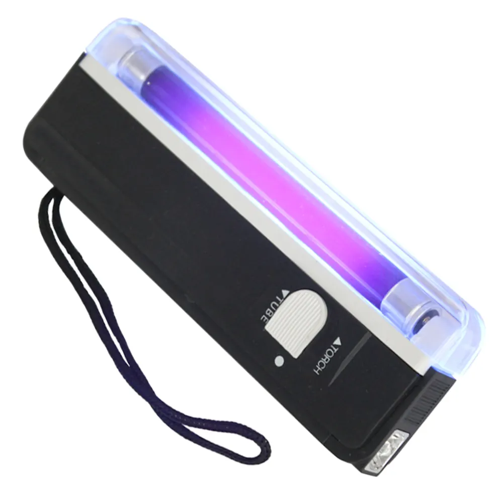Lampada UV portatile per dollaro EURO valuta scansione palmare rilevatore di denaro luce UV