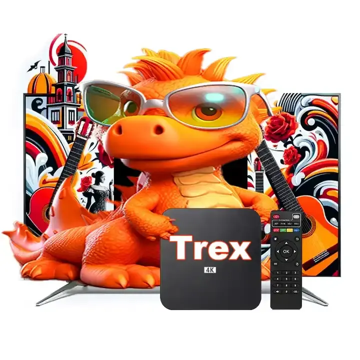 Trex IPTV Hộp kiểm tra miễn phí IPTV m3u bán lại bảng điều khiển miễn Phí Những con đường mòn 4k sống VOD IPTV Android TV Box