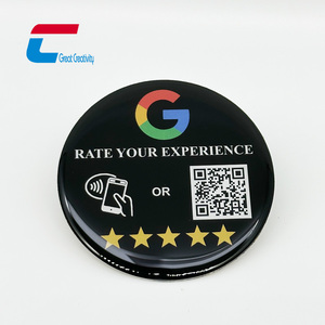 Logotipo personalizado Código QR NFC Etiqueta en blanco Tarjeta de Menú Digital Superficie epoxi Capa antimetal para mesa - Product Image 2