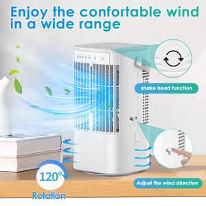 便携式3合1塑料空气冷却器风扇，带彩灯加湿器3速USB交流电源，用于汽车室外房车使用迷你风扇 - Product Image 5