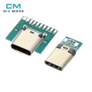 USB3.1タイプCコネクタ24ピンオスメスソケットレセプタクルアダプタからはんだワイヤおよびケーブル24PPCBボードサポートモジュール - Product Image 5
