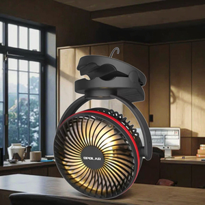 Usb Led Licht 5 Inch Clip <span class=keywords><strong>Fan</strong></span> Met Timing Functie 3600Mah Voor Auto Buitenshuis Hotel Gebruik - Product Image 6