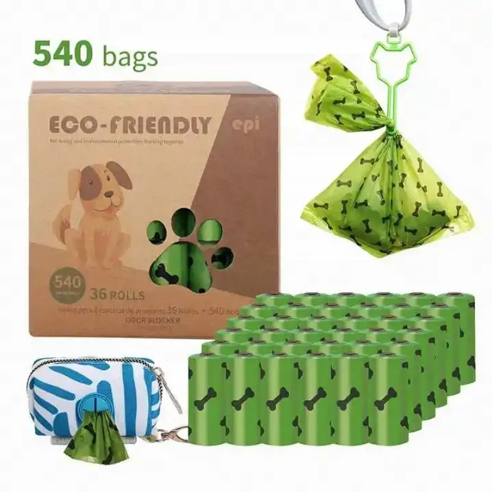 Sacchetto per lo smaltimento dei rifiuti di cacca di animali domestici sacchetto per cacca di cane degradabile compostabile biodegradabile sacchetto per cacca di amido di mais per etichetta personalizzata per cani