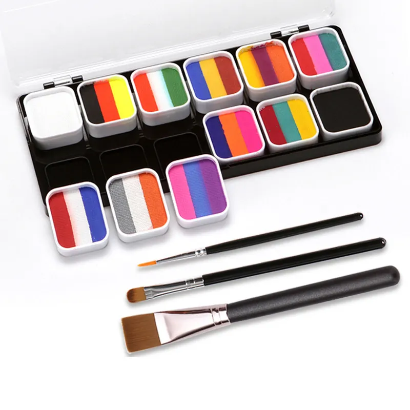 premium hand painted 12colors body and face paint pallett