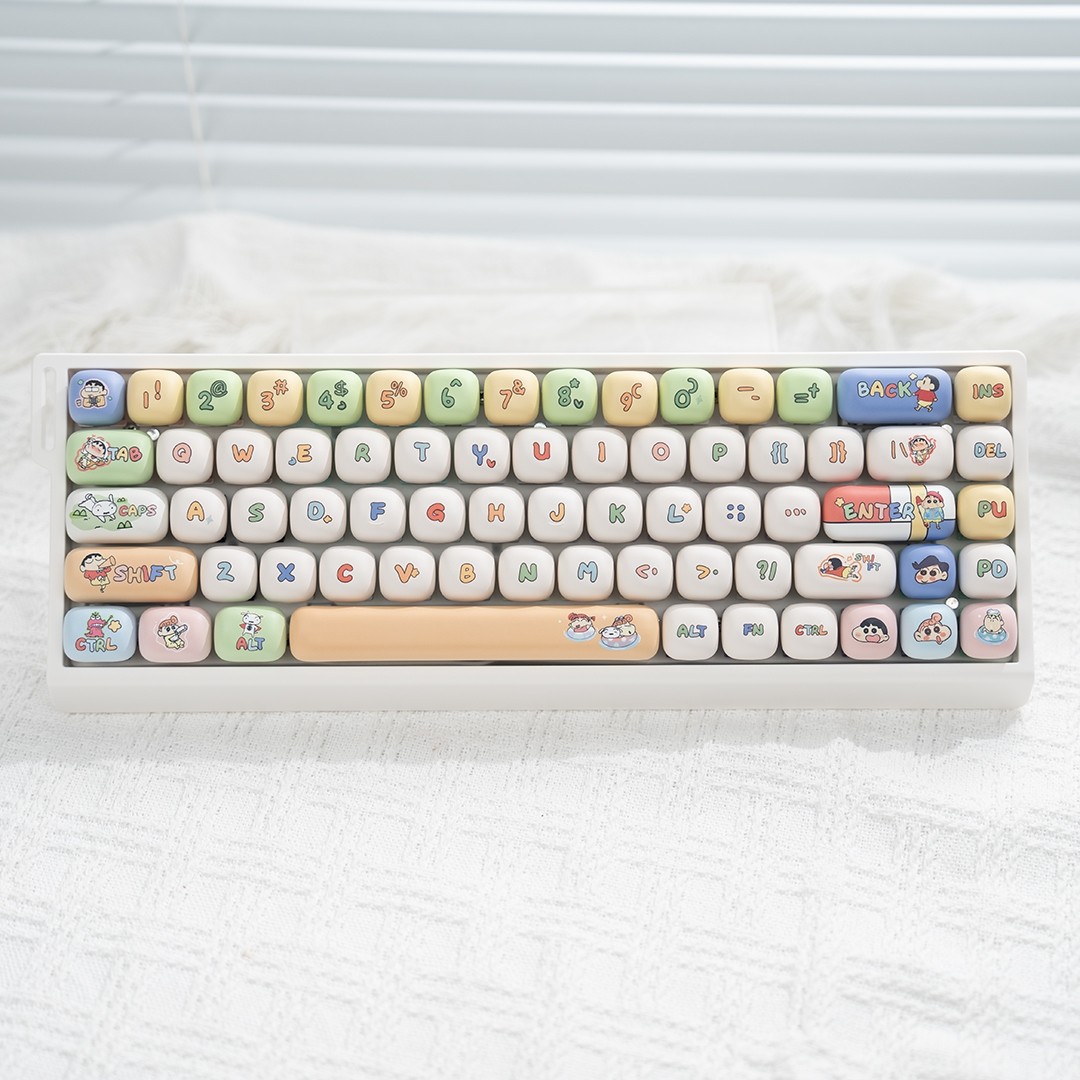 คีย์บอร์ด White-M68 + คีย์แคป MOG Xiaoxin