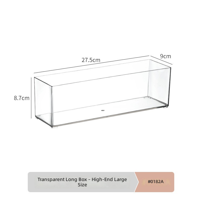 Boîte longue transparente 0182a, grande taille, 1 pièce, matériau PS, H.