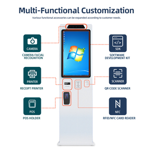 Usingwin 32'' Curved Touch Screen <strong>Queue</strong> <strong>Management</strong> <strong>System</strong> Barcode Scanner Card Reader Ticket Printer Kiosk for <strong>Public</strong> Hall