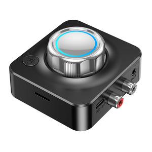 Receptor de audio Bluetooth para altavoz con perilla para controlar el volumen/reproducción/voz, salidas de audio AUX/RCA