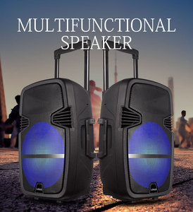 HT-151 15 Inch New Style Outdoor Portable BT Battery Trolley Speaker with USB/TF/LED Display/AUX <strong>Input</strong>/MIC Prio - Product Image 6