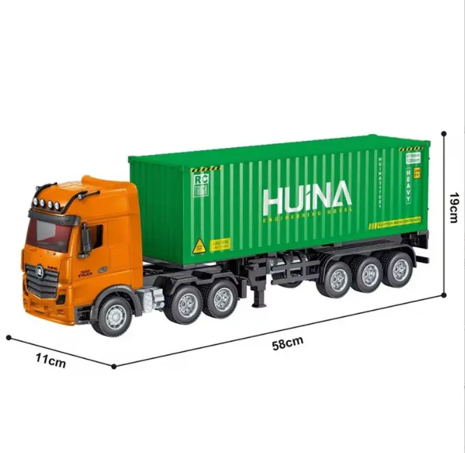 HUINA 1317 1/18 scale simulation model car foreign trade container truck 9 channel engineering truck vehicle