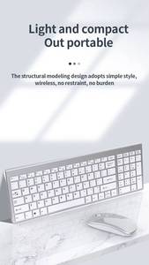 Kit de teclado inalámbrico fino duradero de fábrica 109 juego de ratón y teclado inalámbrico de tres modos Mini combos de teclado y ratón ultrafinos