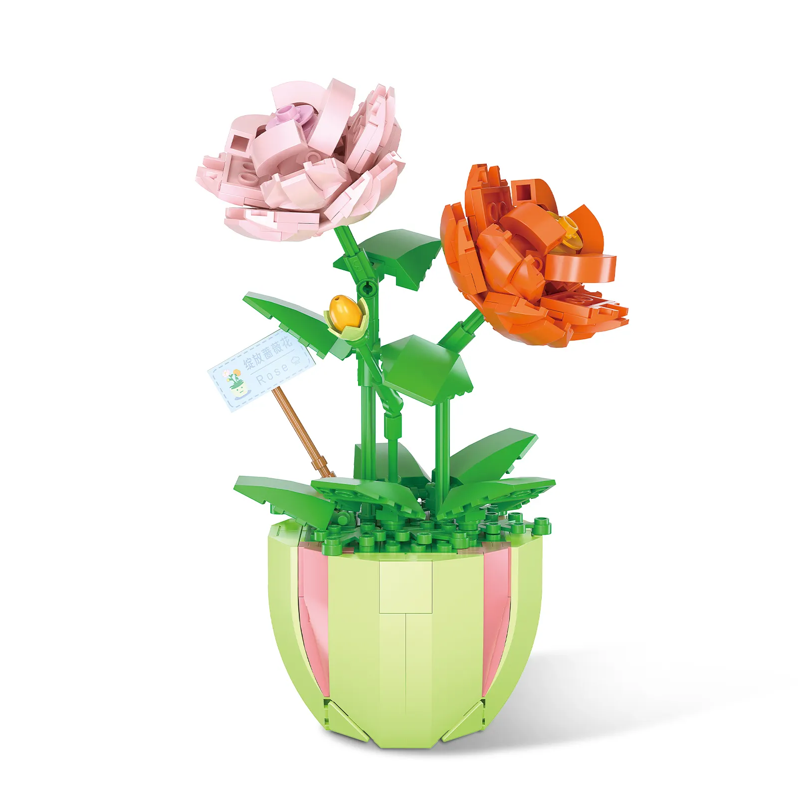 สร้างสรรค์ดอกไม้นิรันดร์พืชตกแต่งบ้านสาวของขวัญพลาสติก DIY กระถางดอกไม้ประดิษฐ์บล็อก