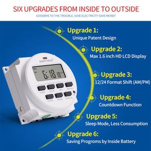 SINOTIMER TM618 interruttore Timer grande Display Lcd 7 giorni settimanali programmabile 24 ore automatico cancello digitale interruttore Timer - Product Image 2