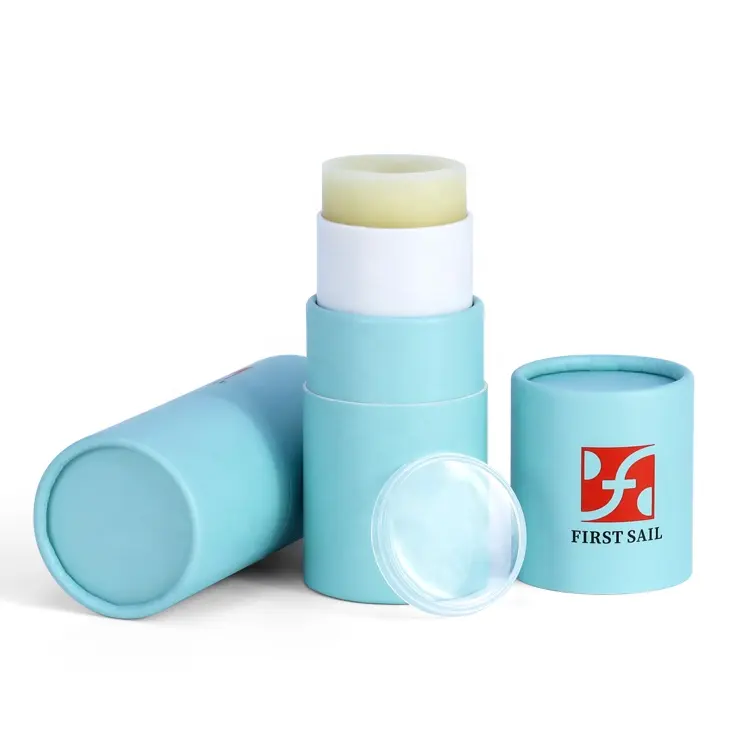 Desodorante de fragancia, contenedor sólido natural orgánico, caja de tubo de papel retorcido, Etiqueta Privada, embalaje de bálsamo labial