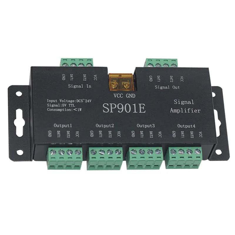 Amplificador de extensión de señal SPI, repetidor, píxel Digital direccionable, tira de LED RGB, atenuador de luz, amplificador de señal