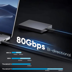 Xput Ultra yüksek hızlı 5A PD hızlı şarj 16K Thunderbolt 5 80Gbps USB 4.0 USBC için tip-c Kabel monitör için 240W - Product Image 6