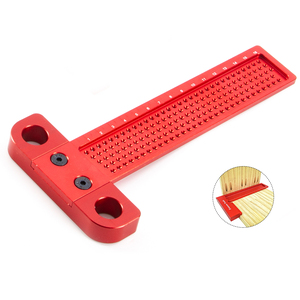 Alüminyum alaşım marangoz aracı t-tipi delik kazımalı cetvel 90 derece konumlandırma geçti hattı ölçer scriber ağaç İşleme scriber - Product Image 1