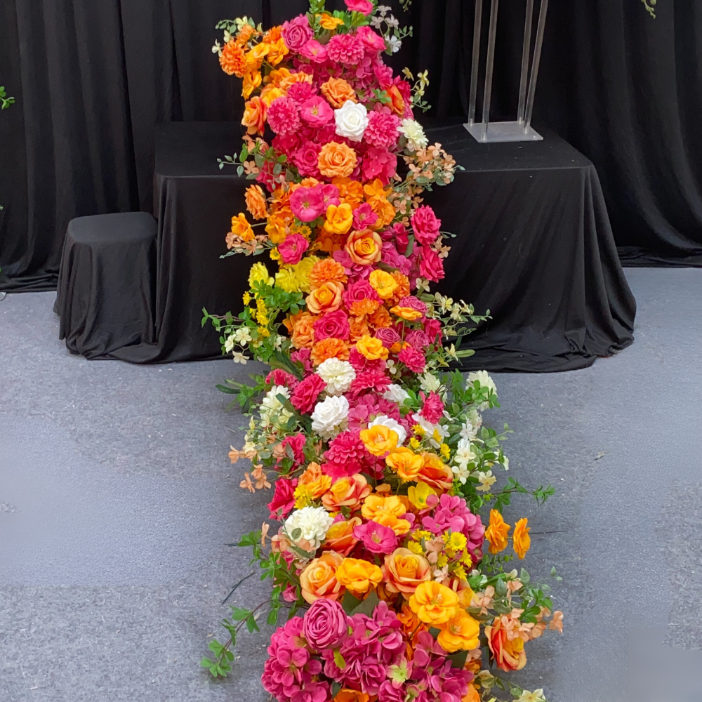 2#Chemin de fleurs roses 200*40cm