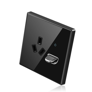 LED ışıklı 86 tipi siyah temperli cam anahtar duvar lokma seti benzersiz kol düğmesi paneli 220v/250v maks. Akım 16a - Product Image 4