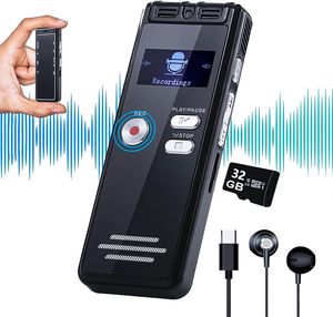 Digital Voice Activated <strong>Recorder</strong> With Playback - 2276 Hours Audio Recording Device, 3072Kbps HD Dual MIC Tape <strong>Recorder</strong> Device - Product Image 1