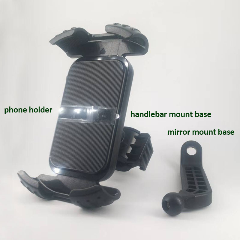 Kit de montaje para teléfono con espejo de manillar negro