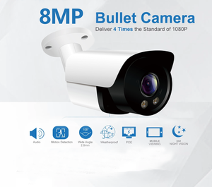 4K 8MP NVR กล้องตรวจจับยานพาหนะของมนุษย์สมาร์ทไฟคู่ CMOS กล้องเครือข่ายกล้อง IP กลางแจ้ง POE - Product Image 3