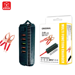 12-24vDC出力バッテリークリップ充電器QC3.05 v/2.4Aクリップ充電器バッテリー (5 USB付き) - Product Image 1