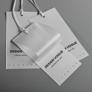 Printed Logo Clear Pvc Hangtags Garment Clothes <strong>Custom</strong> Hang <strong>Tags</strong> Luxury Swing <strong>Tags</strong> Set <strong>String</strong> Pin Design Paper Clothing <strong>Tag</strong> - Product Image 2