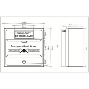 Saikiot Break Glass Call Point uscita di emergenza pulsante di rilascio uscita pulsante porta interruttore pulsante di rilascio uscita di emergenza - Product Image 6