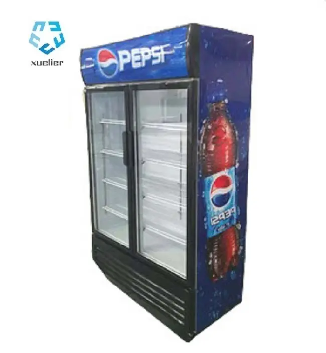 Geladeira com display de bebida, refrigerador de porta de vidro