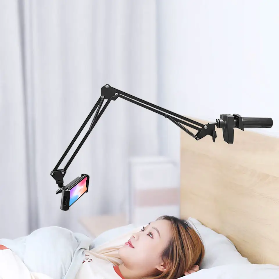 Clip Universal de cuello de cisne para brazo largo, rotación de 360 grados, para escritorio, dormitorio, móvil inteligente, abrazadera flexible, soporte para teléfono perezoso para cama
