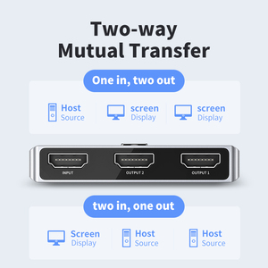4K para HDMI Interruptor bidireccional de 1x2 Puertos 1 Entrada a 2 salidas HD Video Spliter & Converter 2 en 1 Out Spliter